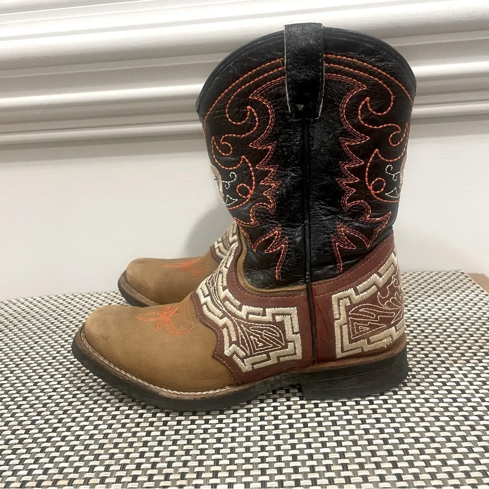 El General 1901 Brown Western Cowboy Boots kids Size 20.5 ( 3/4 US) ( 9.5”)